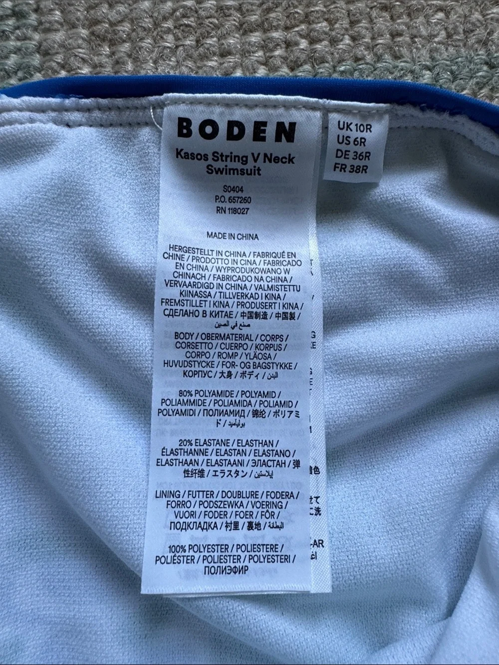 Boden blue/green one piece swim suit
